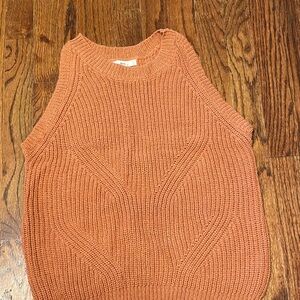 Cozy Knit Sleeveless Sweater in Rust